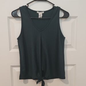 Caution To The Wind Dark Green Sleeveless Top!